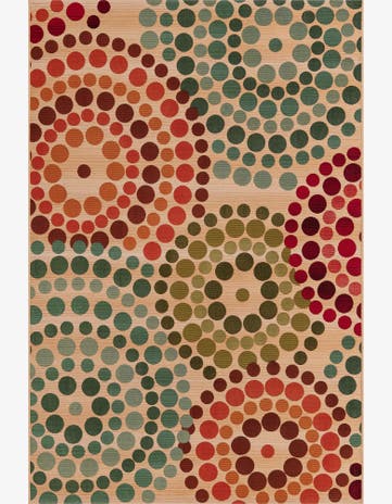Beige Easy-Clean Modern Indoor / Outdoor Rug