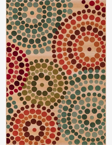 Beige Easy-Clean Modern Indoor / Outdoor Rug