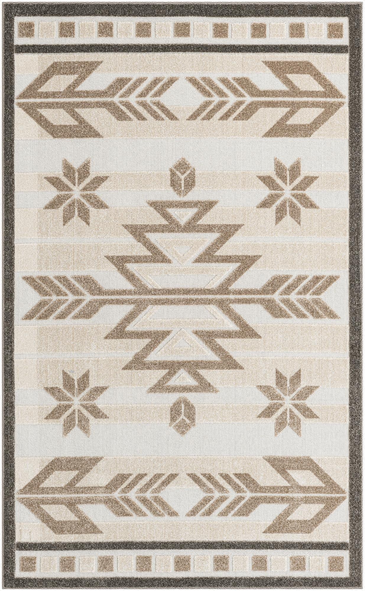 5' x 8'  Washable Modern Indoor / Outdoor Rug