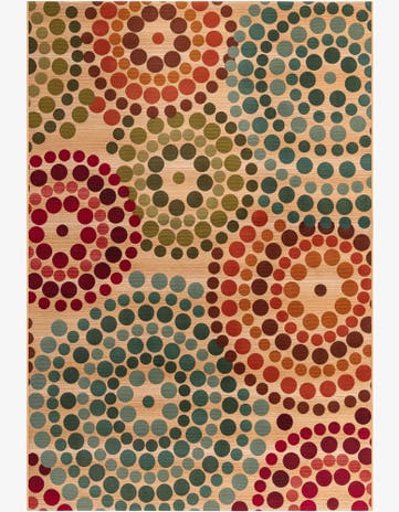 Beige Easy-Clean Modern Indoor / Outdoor Rug