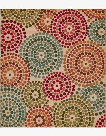 Beige Easy-Clean Modern Indoor / Outdoor Rug