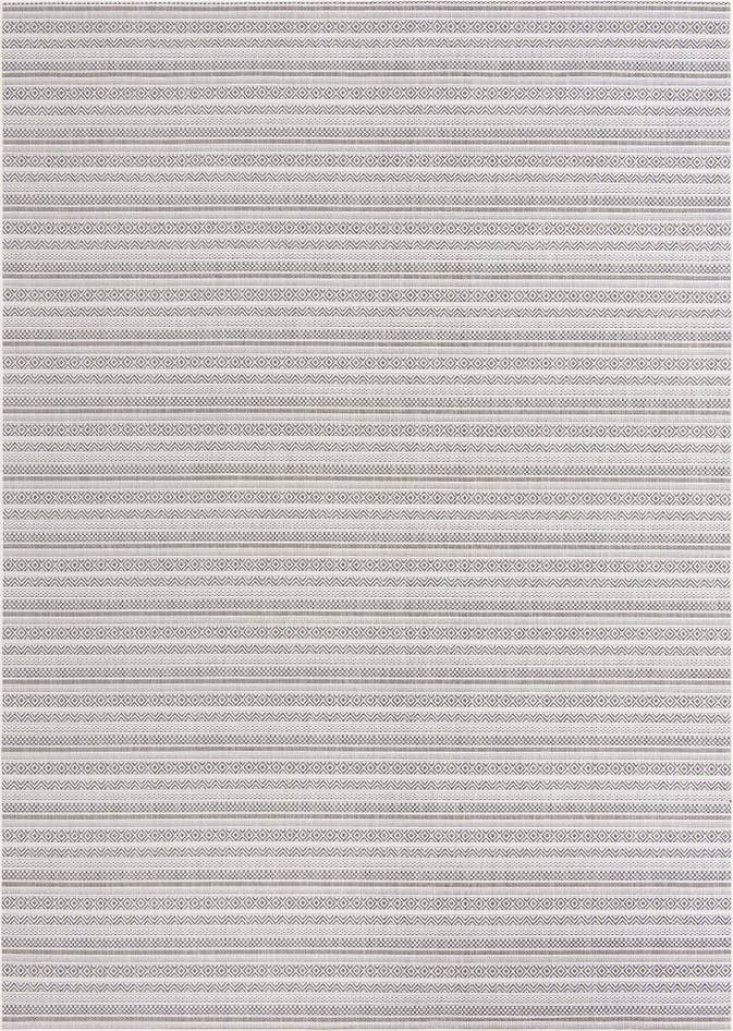 Detail image of 10' x 14' Easy-Clean Striped Indoor / Outdoor Rug