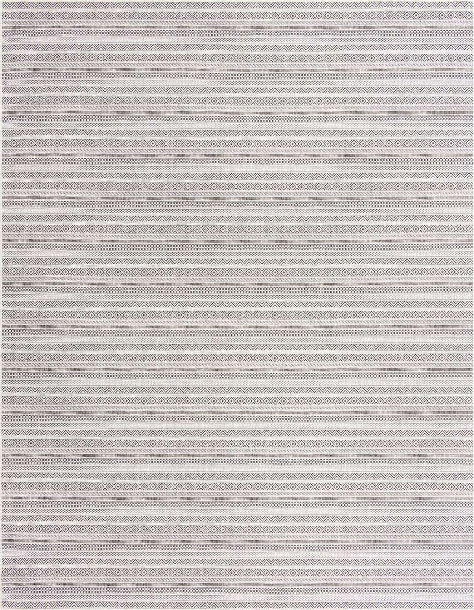 10' x 13' Easy-Clean Striped Indoor / Outdoor Rug