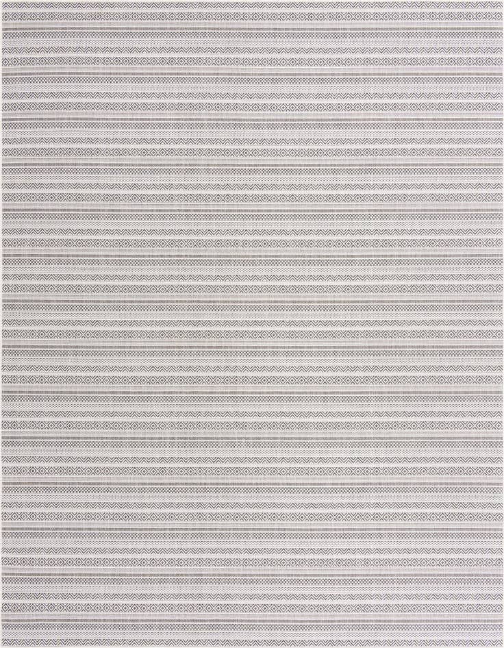 Detail image of 10' x 13' Easy-Clean Striped Indoor / Outdoor Rug