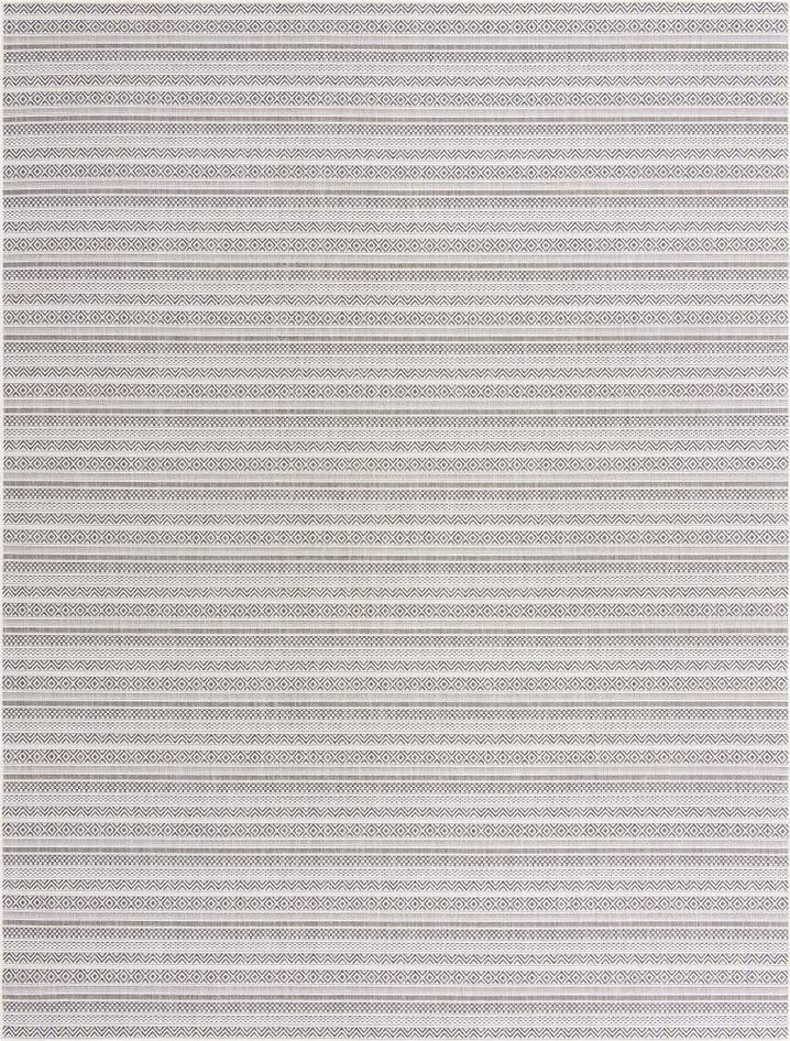 Detail image of 10' x 13' Easy-Clean Striped Indoor / Outdoor Rug