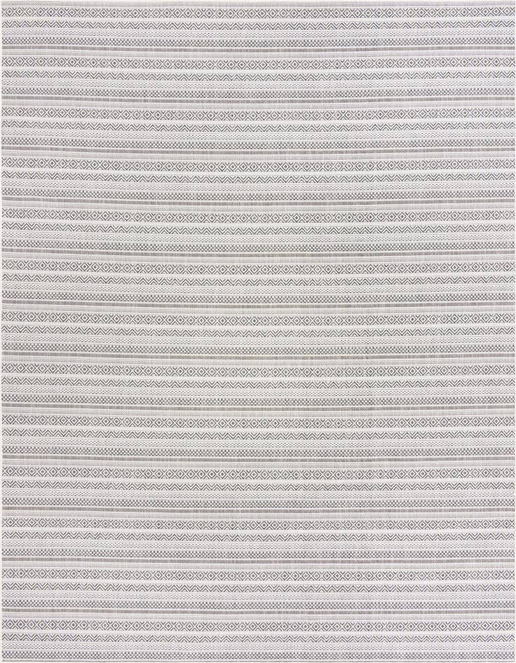 Detail image of 9' x 12' Easy-Clean Striped Indoor / Outdoor Rug