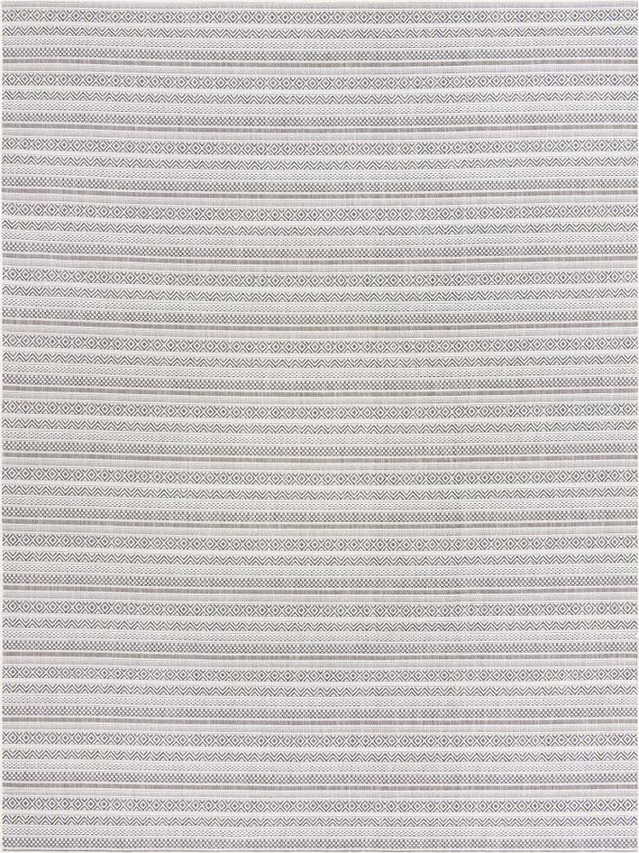 Detail image of 9' x 12' Easy-Clean Striped Indoor / Outdoor Rug
