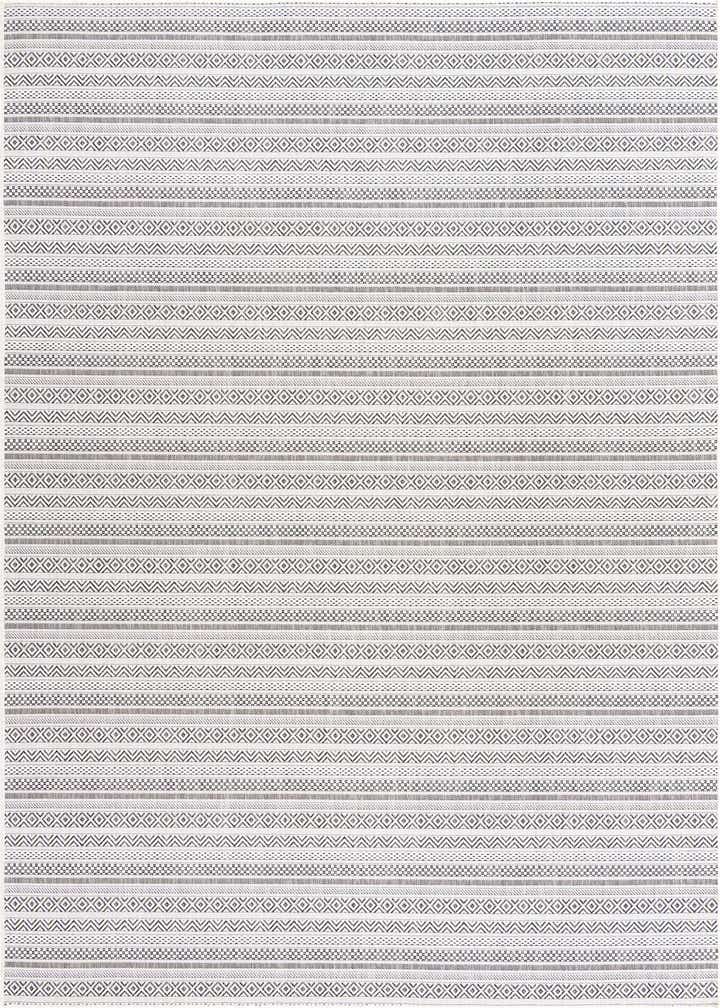 7' 10 x 11' Easy-Clean Striped Indoor / Outdoor Rug