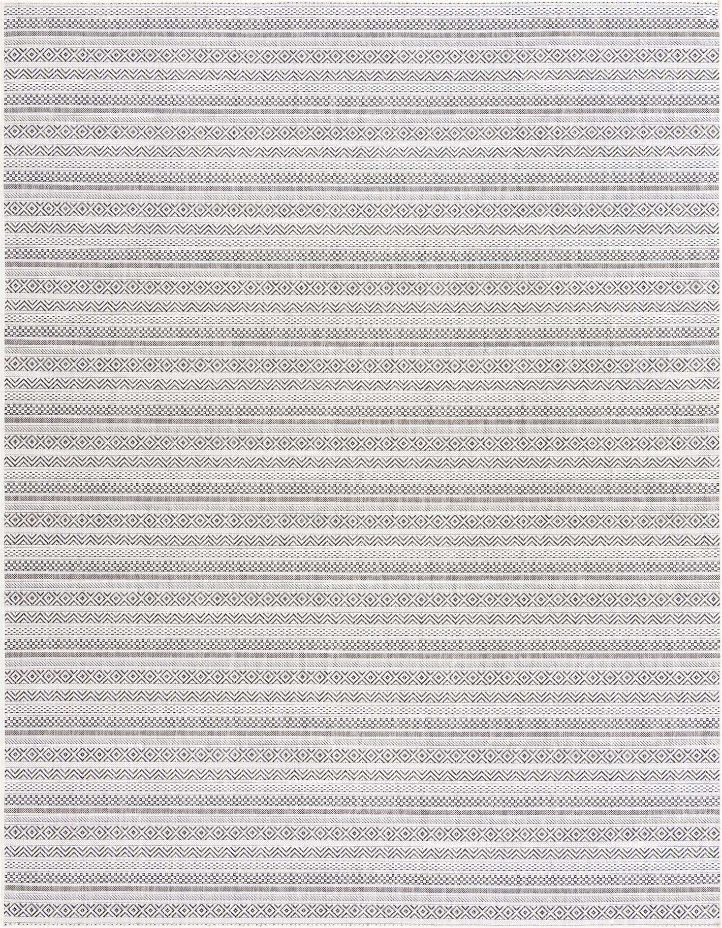 7' 10 x 11' Easy-Clean Striped Indoor / Outdoor Rug