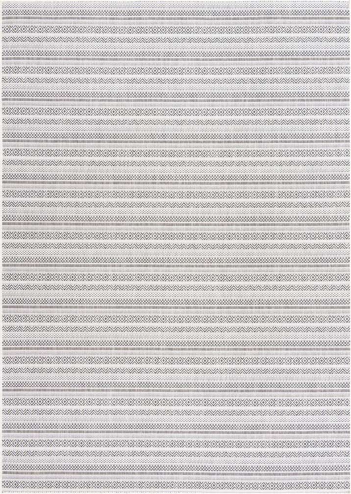 7' 10 x 11' Easy-Clean Striped Indoor / Outdoor Rug