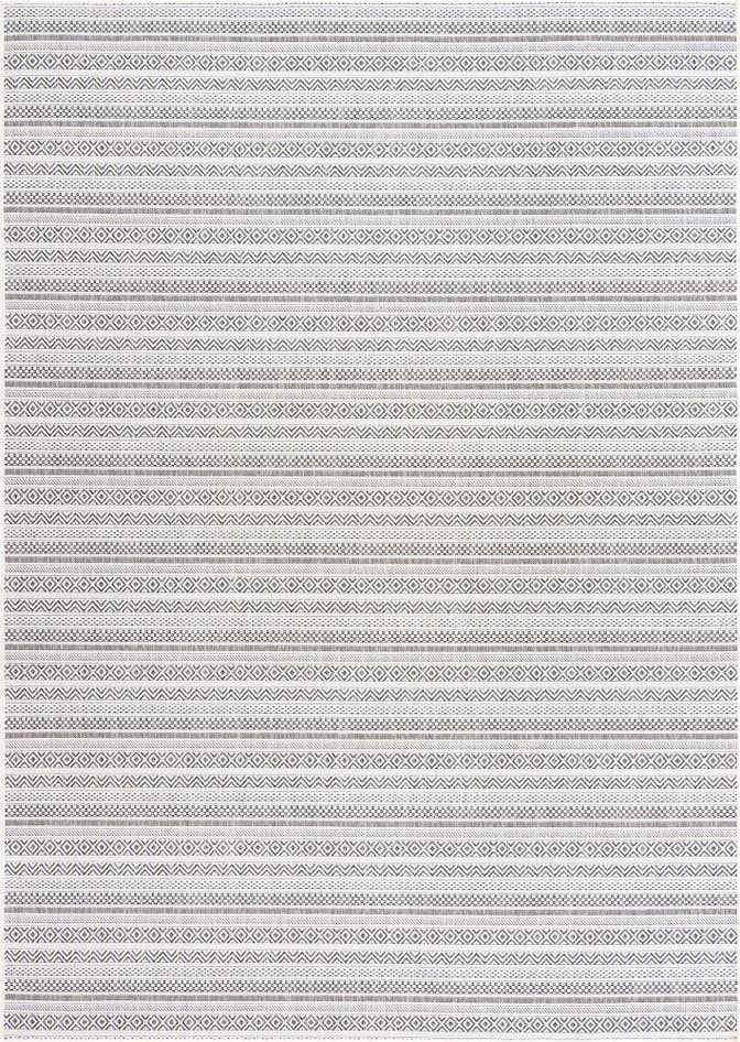Detail image of 7' 10 x 11' Easy-Clean Striped Indoor / Outdoor Rug