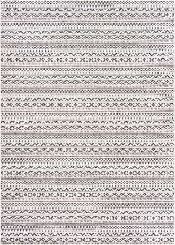 7' x 10' Easy-Clean Striped Indoor / Outdoor Rug