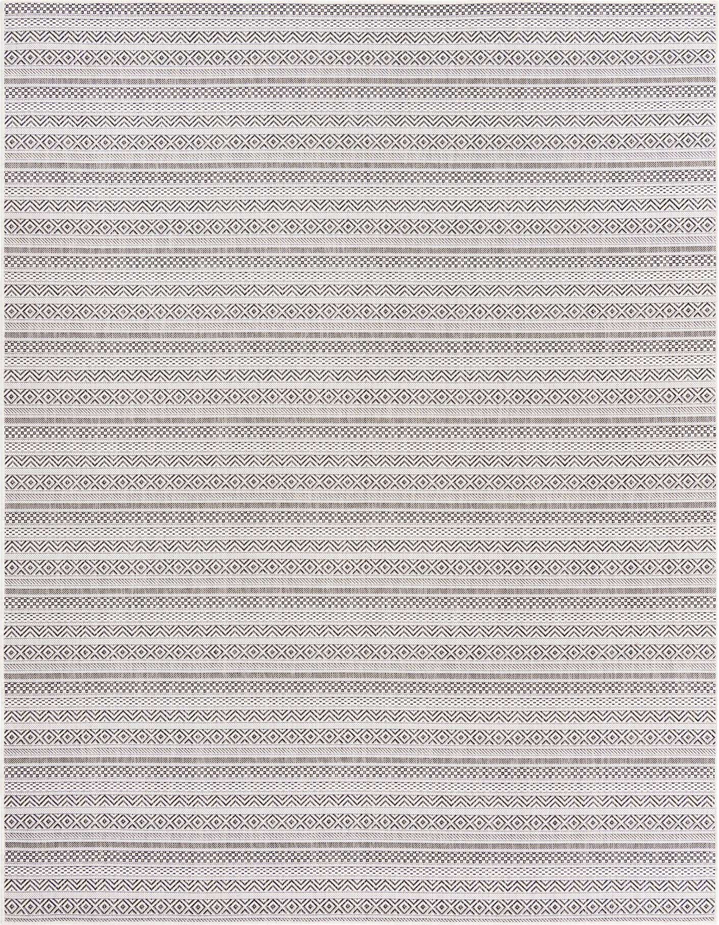 7' x 10' Easy-Clean Striped Indoor / Outdoor Rug