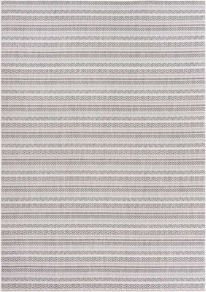 7' x 10' Easy-Clean Striped Indoor / Outdoor Rug