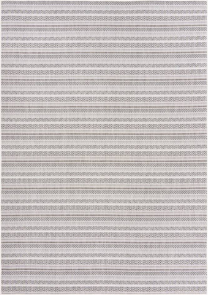 Detail image of 7' x 10' Easy-Clean Striped Indoor / Outdoor Rug