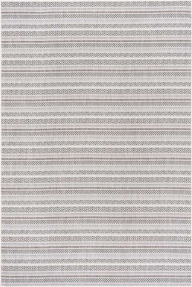 6' x 9' Easy-Clean Striped Indoor / Outdoor Rug