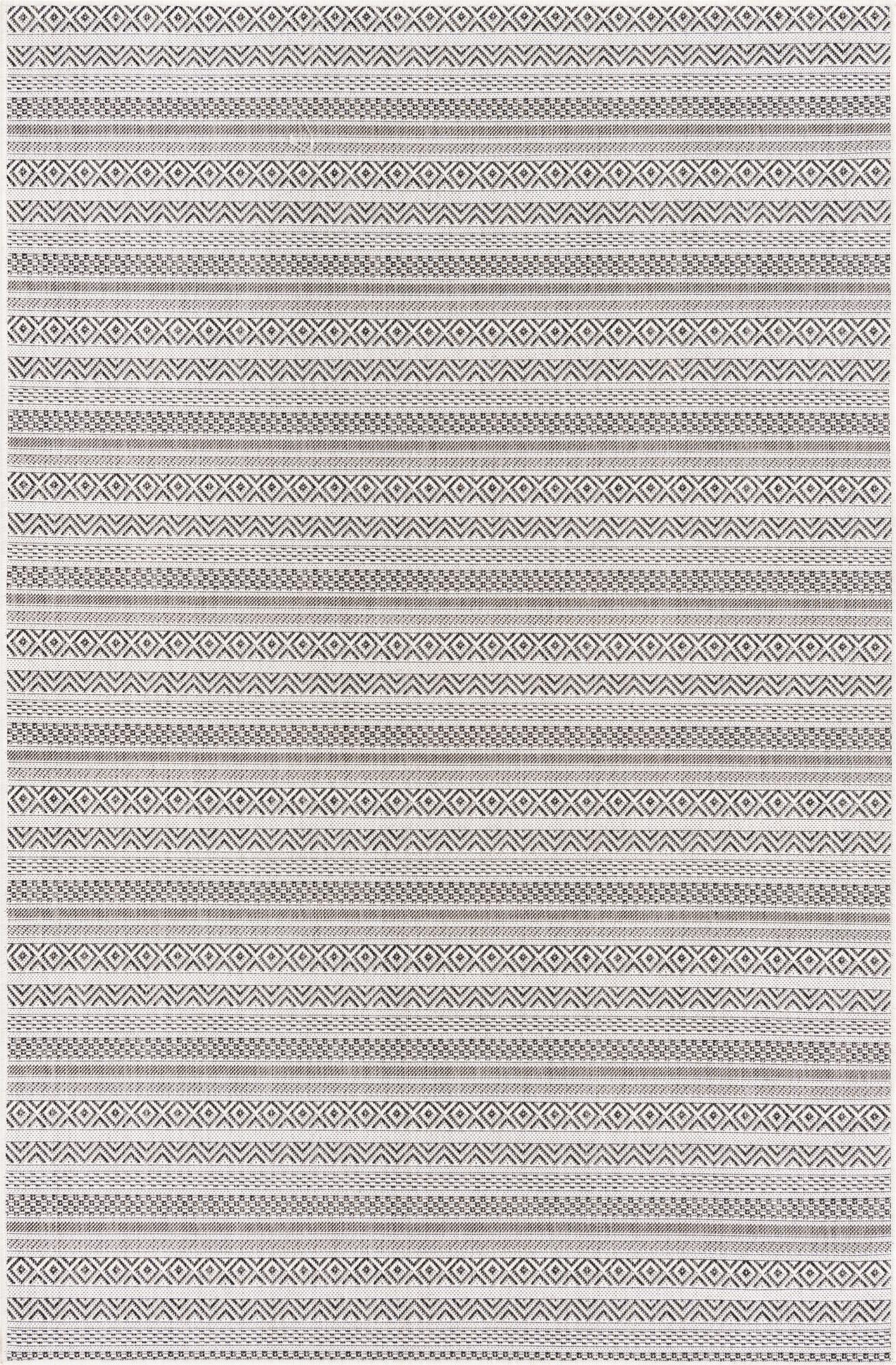 5' 3 x 8'  Washable Striped Indoor / Outdoor Rug