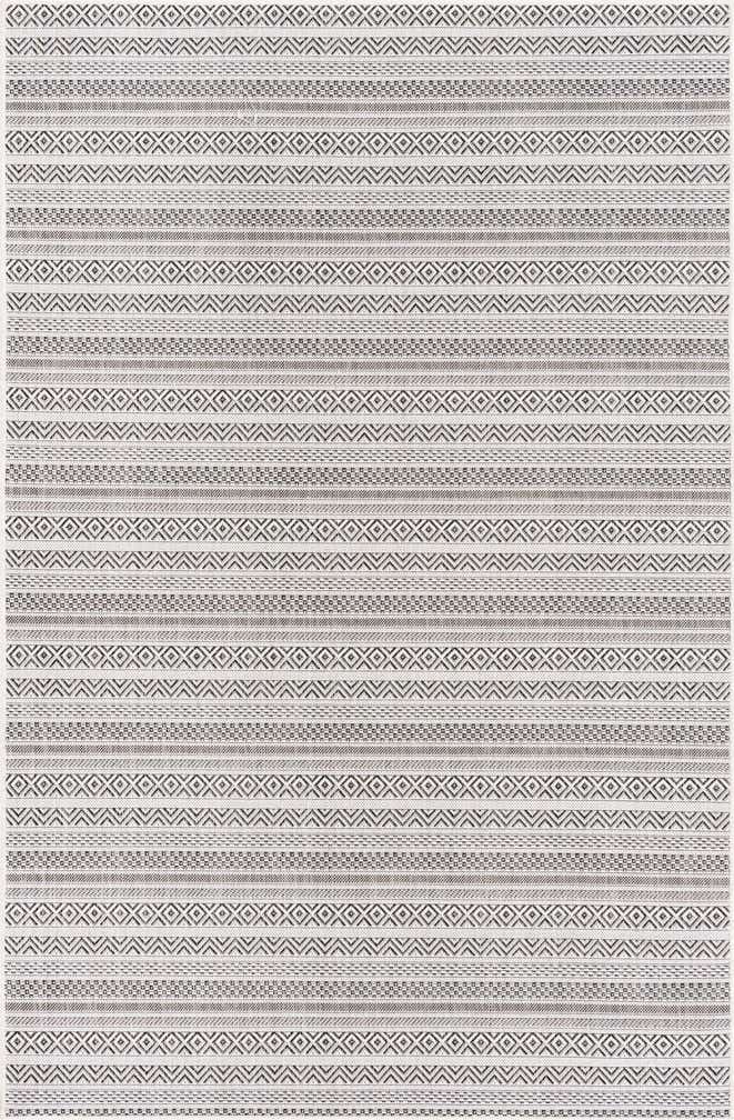 5' 3 x 8' Easy-Clean Striped Indoor / Outdoor Rug