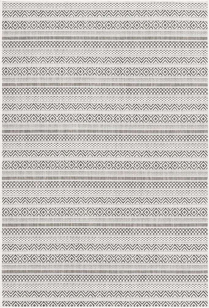4' x 6' Easy-Clean Striped Indoor / Outdoor Rug