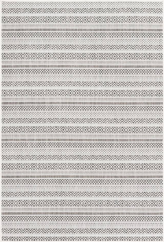 Detail image of 4' x 6' Easy-Clean Striped Indoor / Outdoor Rug