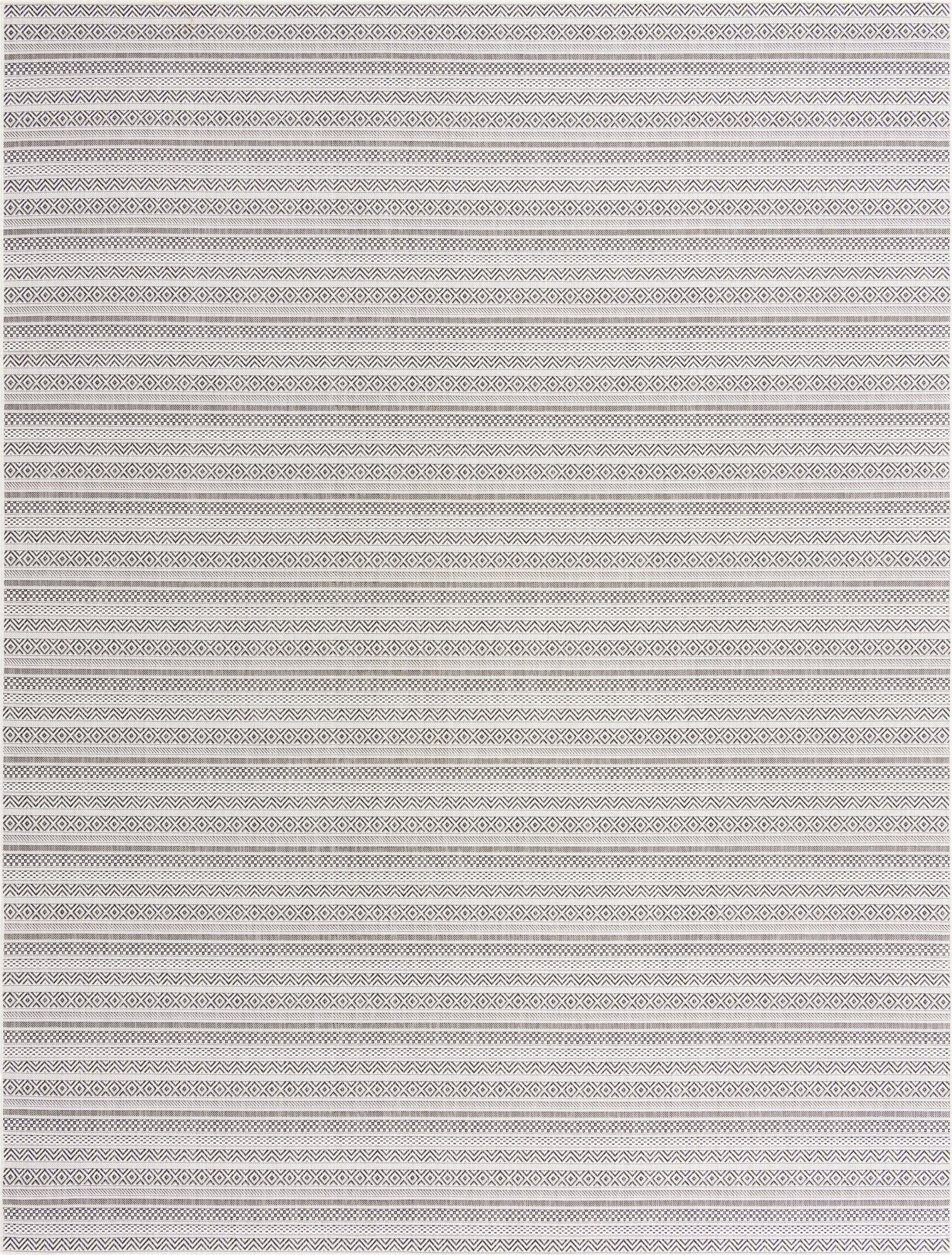 10' x 13'  Washable Striped Indoor / Outdoor Rug