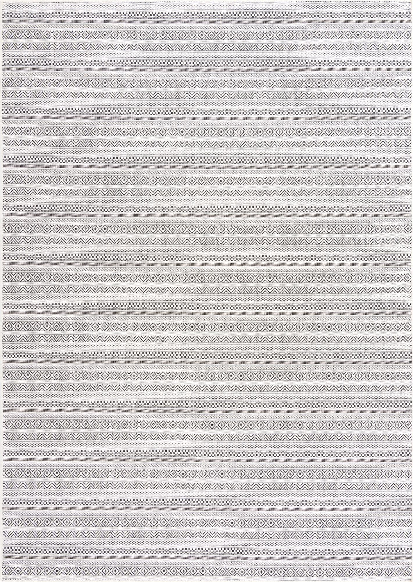 Primary image 7' 10 x 11'  Washable Striped Indoor / Outdoor Rug