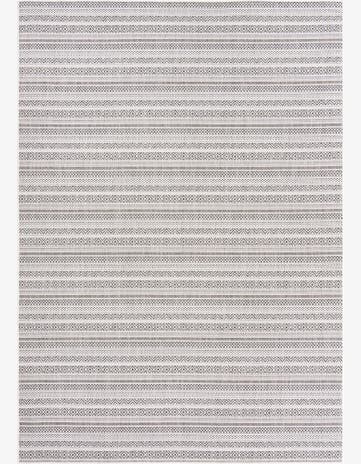 Beige Easy-Clean Striped Indoor / Outdoor Rug