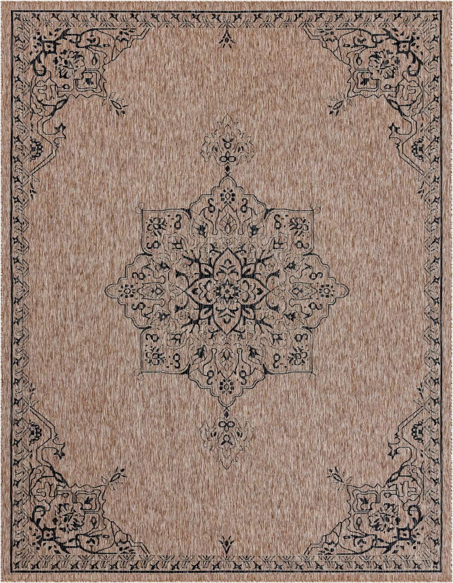9' x 12' Easy-Clean Traditional Indoor / Outdoor Rug