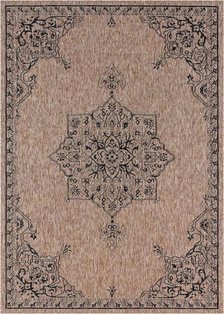 7' 10 x 11' Easy-Clean Traditional Indoor / Outdoor Rug