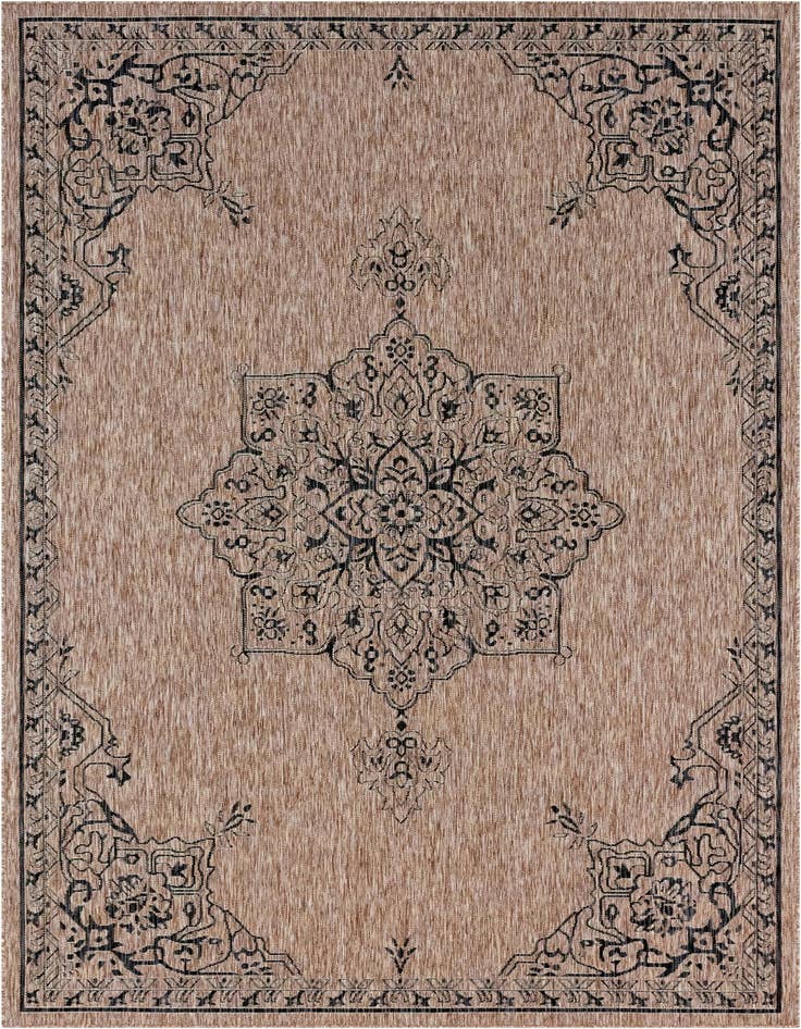 Detail image of 7' 10 x 11' Easy-Clean Traditional Indoor / Outdoor Rug