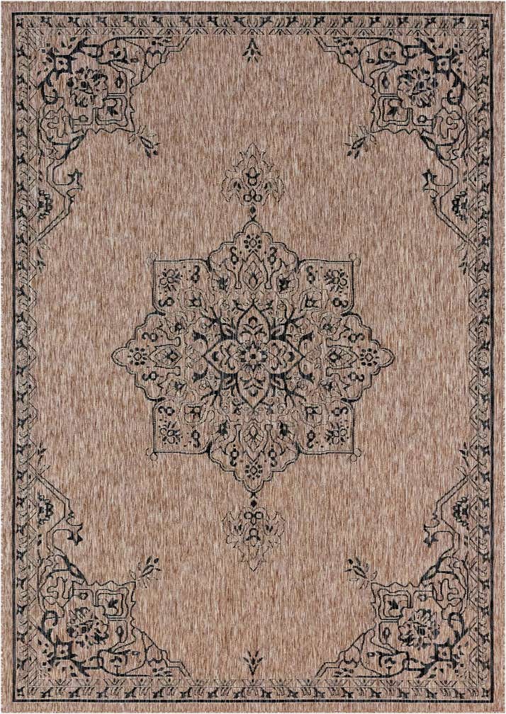 7' 10 x 11' Easy-Clean Traditional Indoor / Outdoor Rug