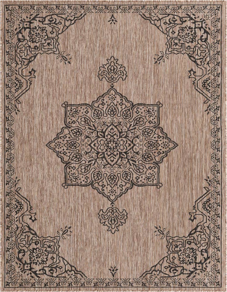 Detail image of 5' 3 x 8' Easy-Clean Traditional Indoor / Outdoor Rug