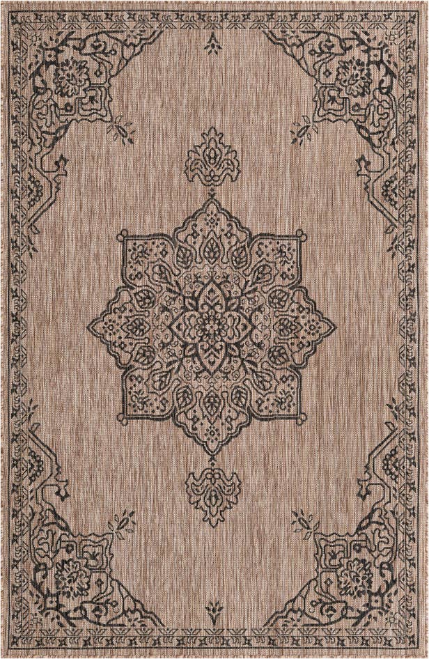 Detail image of 5' 3 x 8' Easy-Clean Traditional Indoor / Outdoor Rug