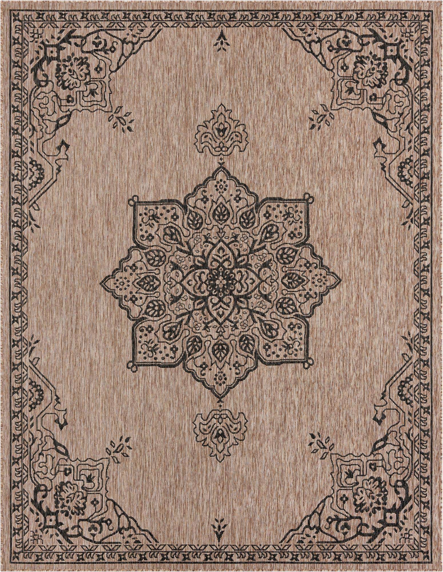 7' 10 x 10' Easy-Clean Traditional Indoor / Outdoor Rug