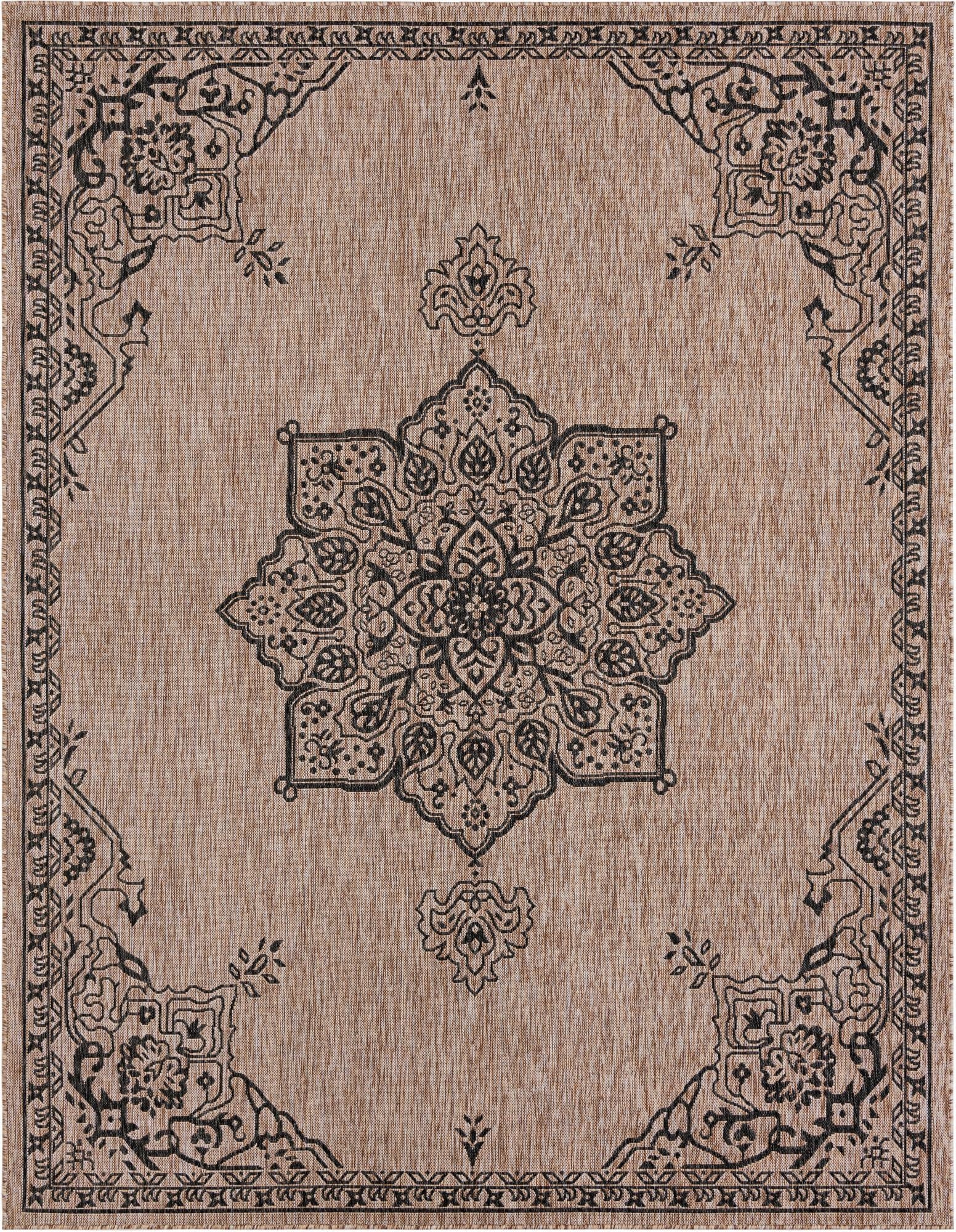 7' 10 x 10'  Washable Traditional Indoor / Outdoor Rug