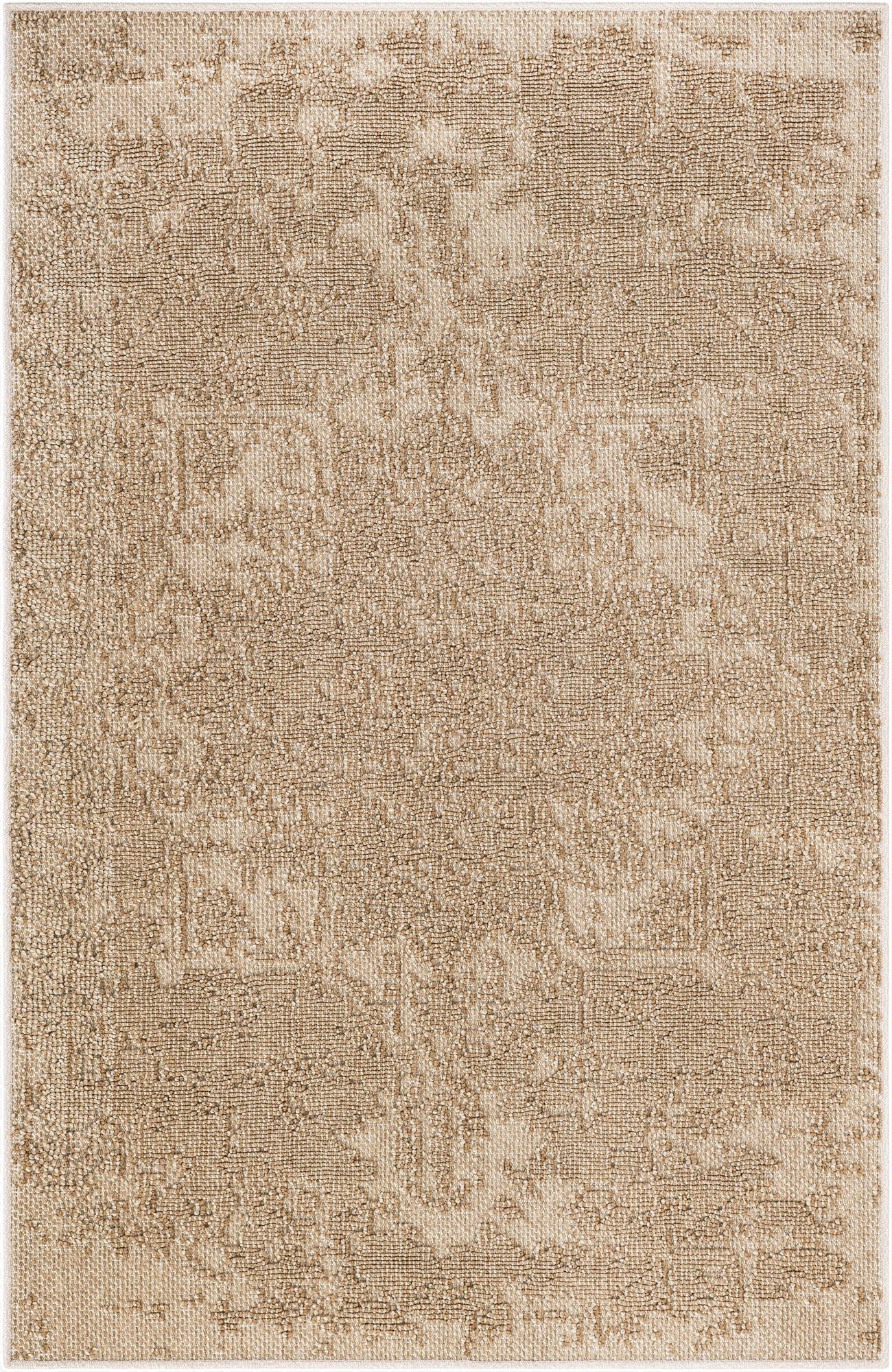 4' 1 x 6' 1  Washable Traditional Indoor / Outdoor Rug