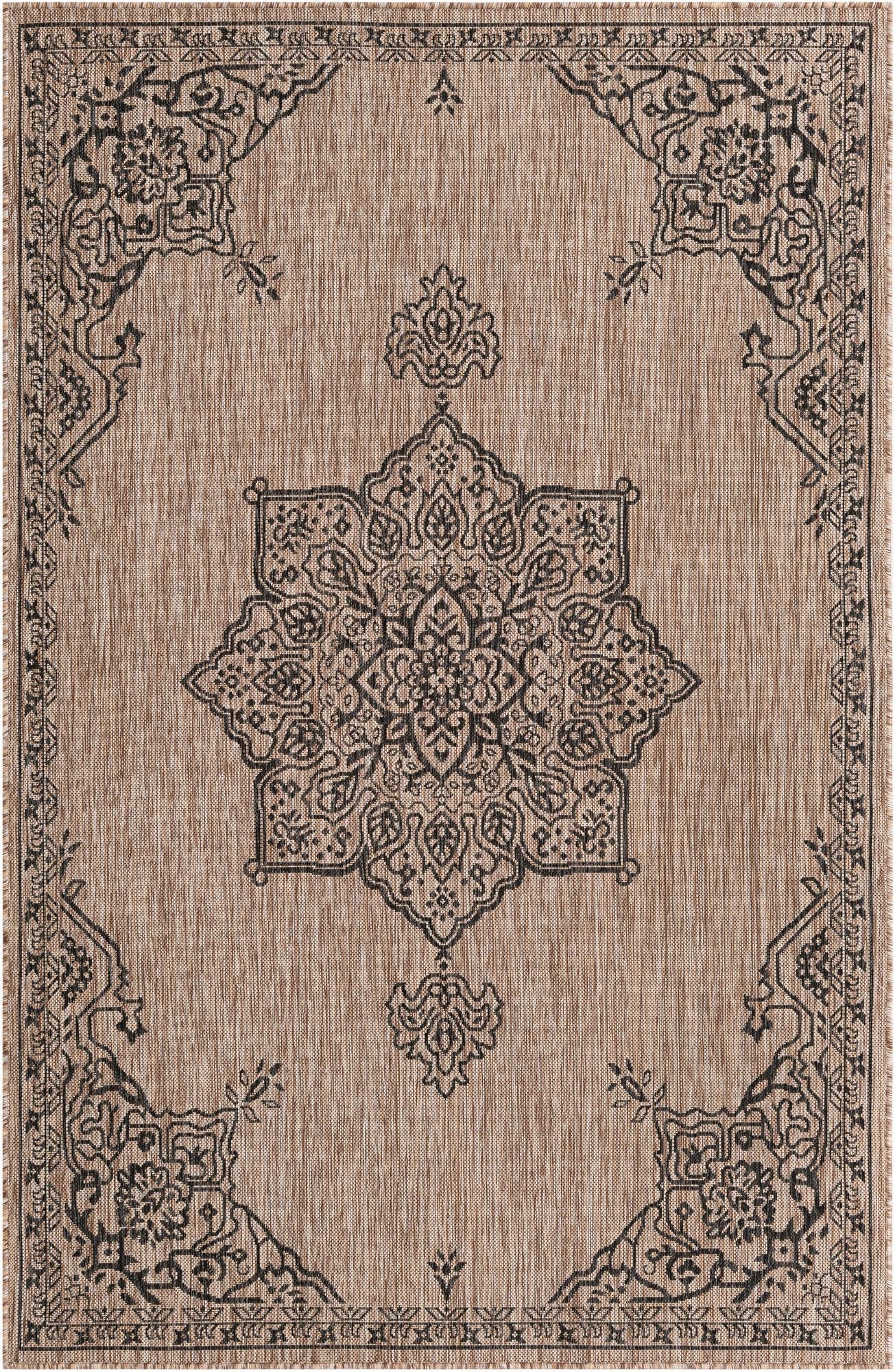 Primary image 5' 3 x 8'  Washable Traditional Indoor / Outdoor Rug