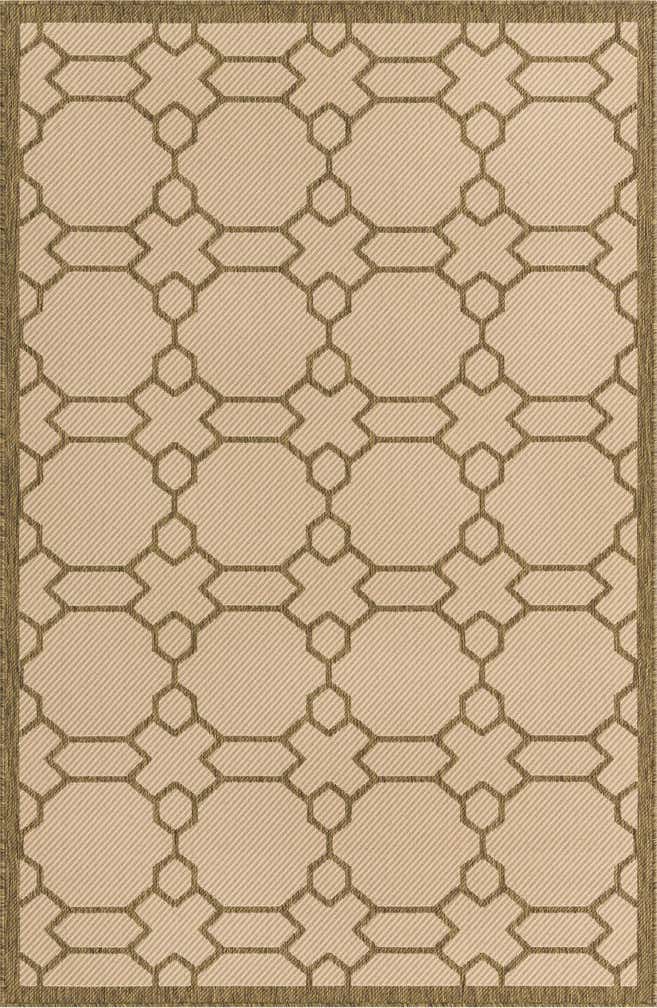 5' 3 x 8' Easy-Clean Trellis Indoor / Outdoor Rug