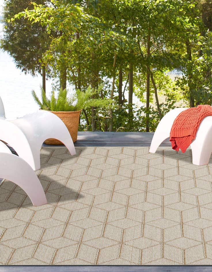 Detail image of 10' x 14' 1  Washable Trellis Indoor / Outdoor Rug