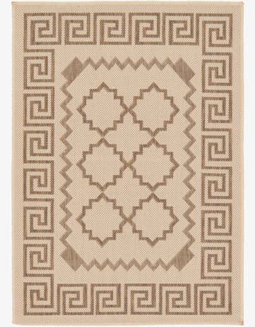 Beige Easy-Clean Trellis Indoor / Outdoor Rug