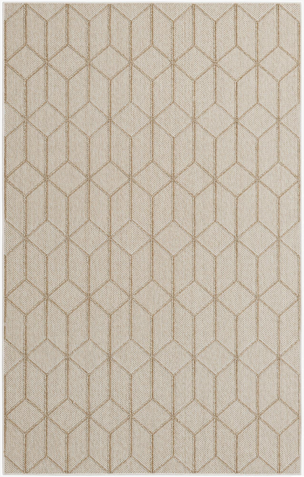 5' 3 x 8'  Washable Trellis Indoor / Outdoor Rug