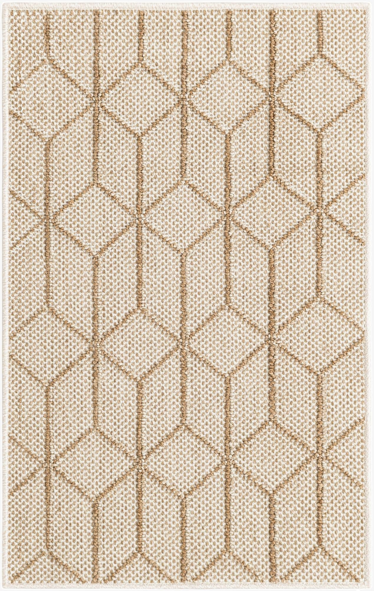 2' x 3' 1  Washable Trellis Indoor / Outdoor Rug