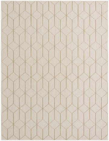 Beige Easy-Clean Trellis Indoor / Outdoor Rug