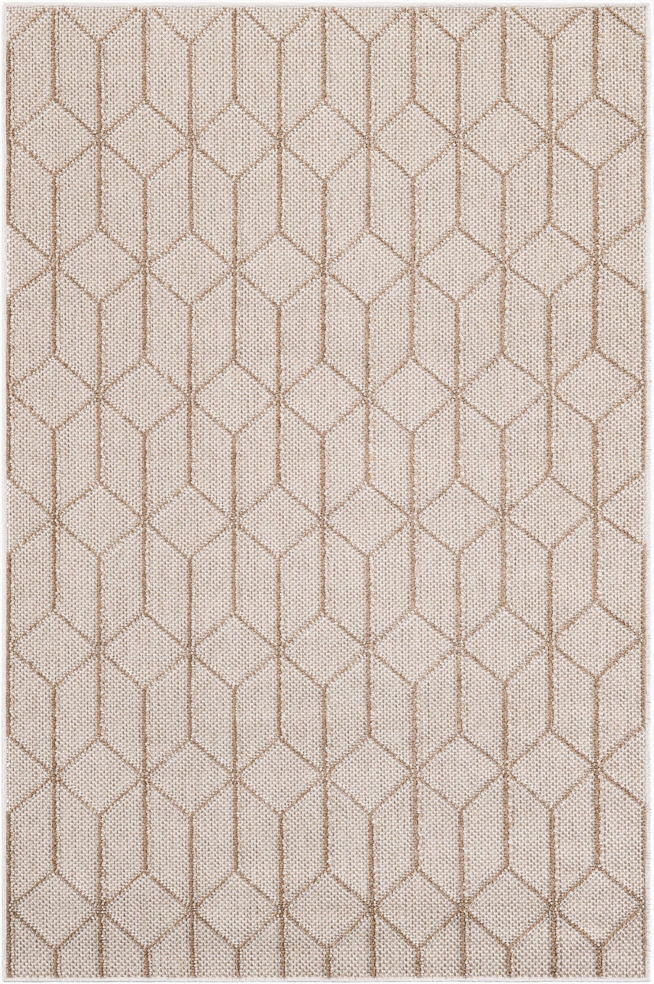 4' 1 x 6' 1  Washable Trellis Indoor / Outdoor Rug
