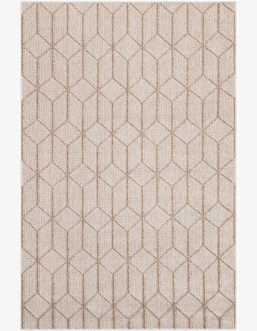 Beige Easy-Clean Trellis Indoor / Outdoor Rug