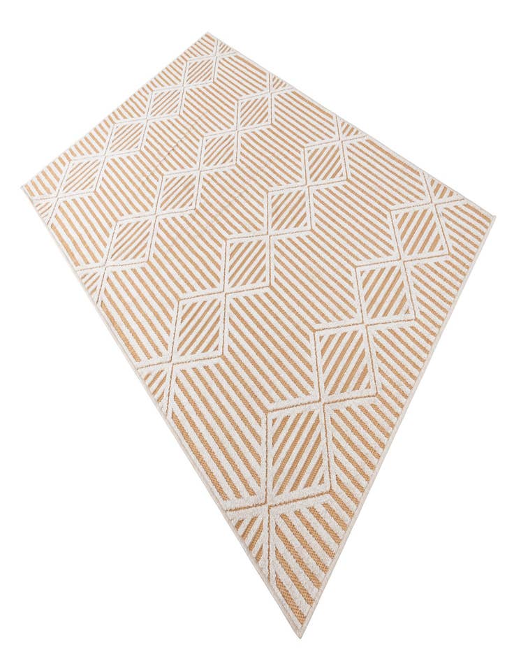 Detail image of 5' 2 x 7' 7  Washable Trellis Textured Indoor / Outdoor Rug