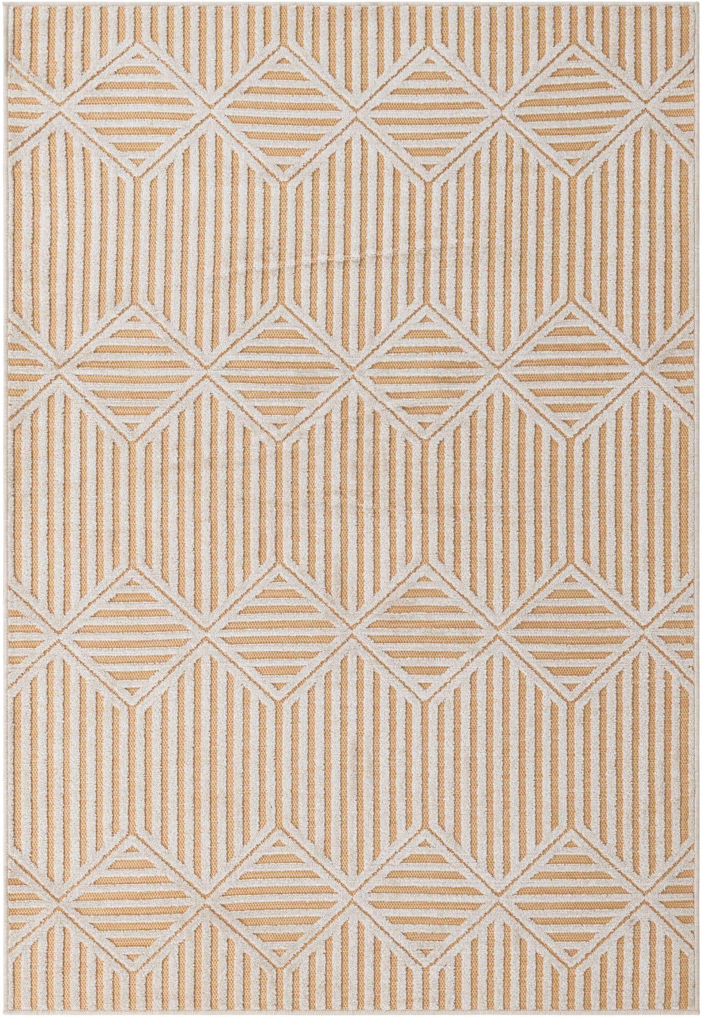 5' 2 x 7' 7 Easy-Clean Trellis Textured Indoor / Outdoor Rug