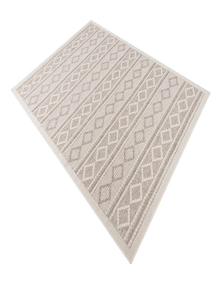 Detail image of 5' 3 x 7' 4  Washable Trellis Textured Indoor / Outdoor Rug