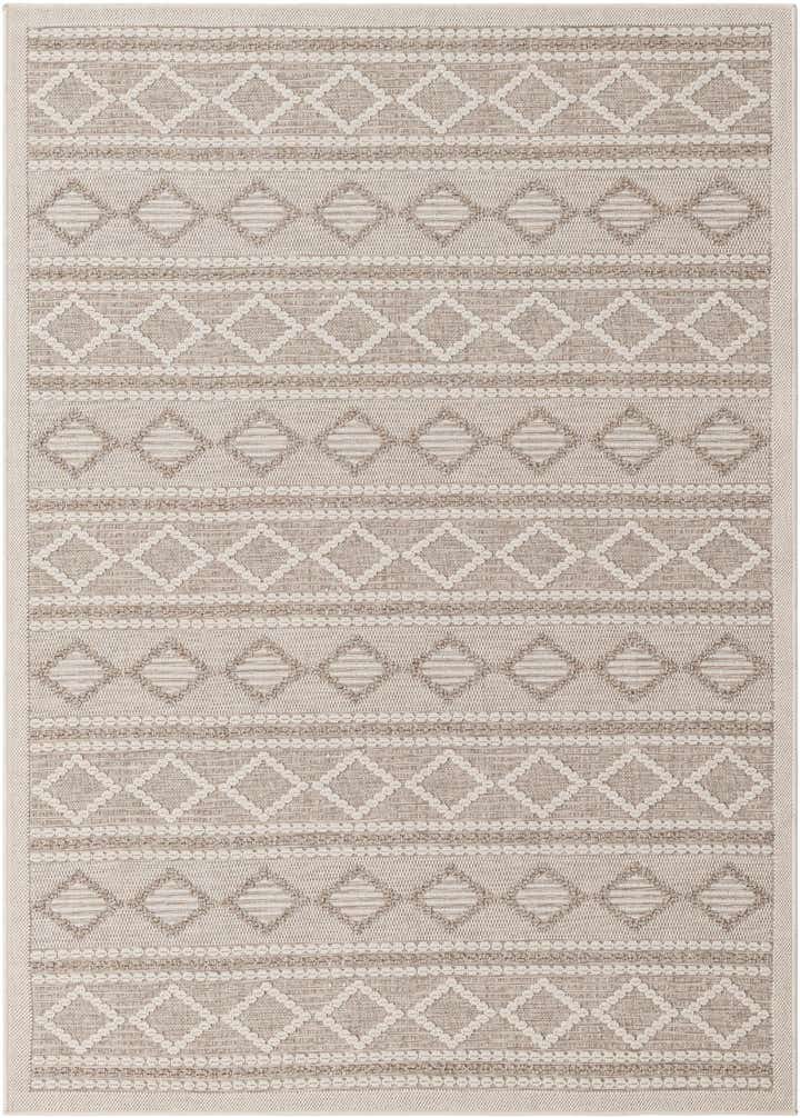 5' 3 x 7' 4 Easy-Clean Trellis Textured Indoor / Outdoor Rug
