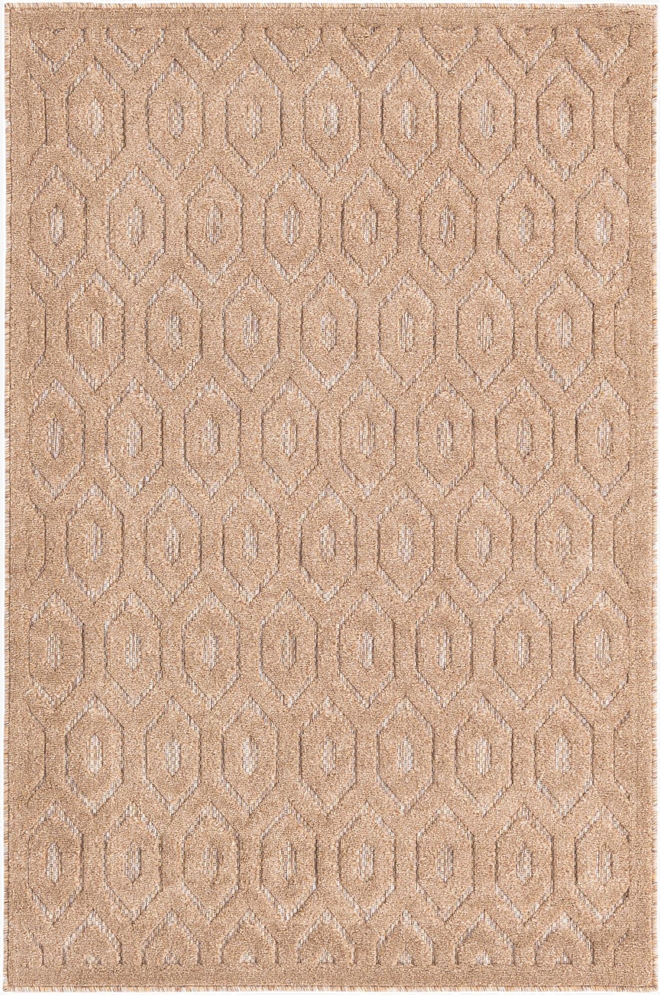 Primary image 4' x 6'  Washable Trellis Textured Indoor / Outdoor Rug